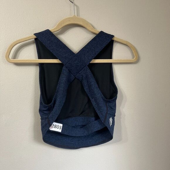 Free People Fp Movement Womens Blue Black Sports Bra XS Wireless Crossback - Picture 5 of 8